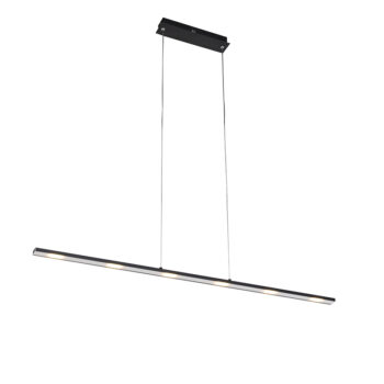 Dizajnové závesné svietidlo čierne vrátane LED s dotykovým stmievačom - Platina