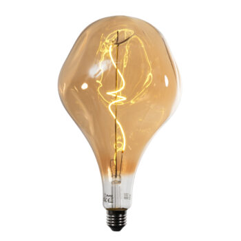 E27 Stmievateľná LED žiarovka so špirálovým vláknom PS160 zrkadlová zlatá 6W 100 lm 1800K