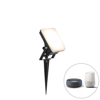 Inteligentné bodové svetlo čierne 12,8 cm vrátane LED IP65 so zemným hrotom - Ruud