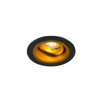 Inteligentné zapustené bodové svietidlo čierne so zlatým naklápacím mechanizmom vrátane Wifi GU10 - Chuck