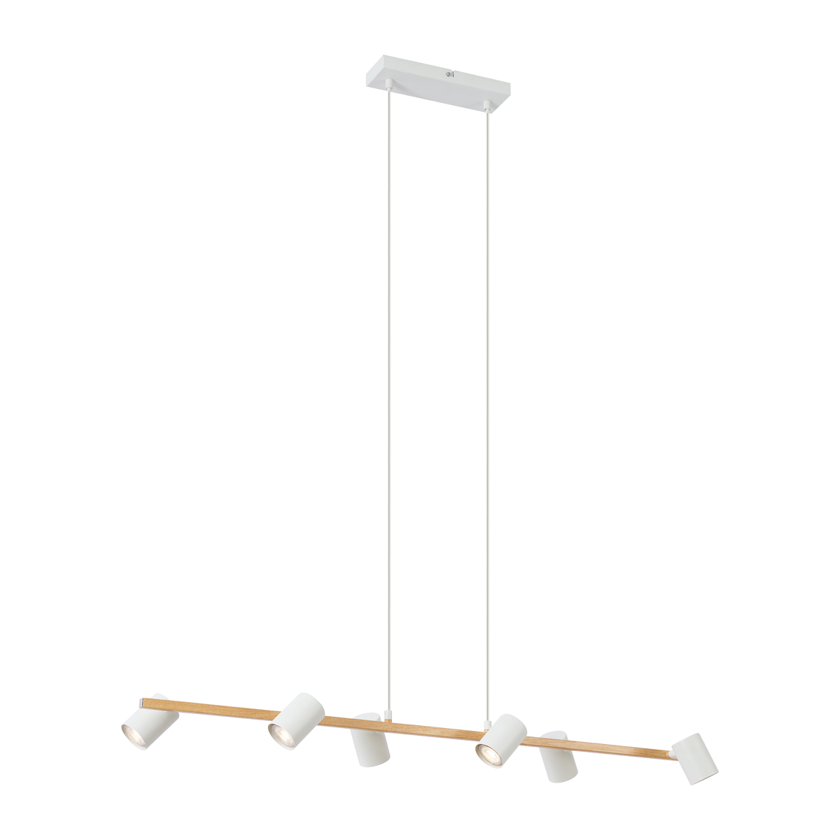 Inteligentné závesné svietidlo drevené s bielym obdĺžnikovým 6-svetlom vrátane Wifi GU10 - Jeana Straight Inteligentné závesné svietidlo drevené s bielym obdĺžnikovým 6-svetlom vrátane Wifi GU10 - Jeana Straight