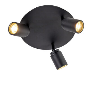 Inteligentný kúpeľňový reflektor čierny IP44 vrátane 3 WiFi GU10 - Ducha