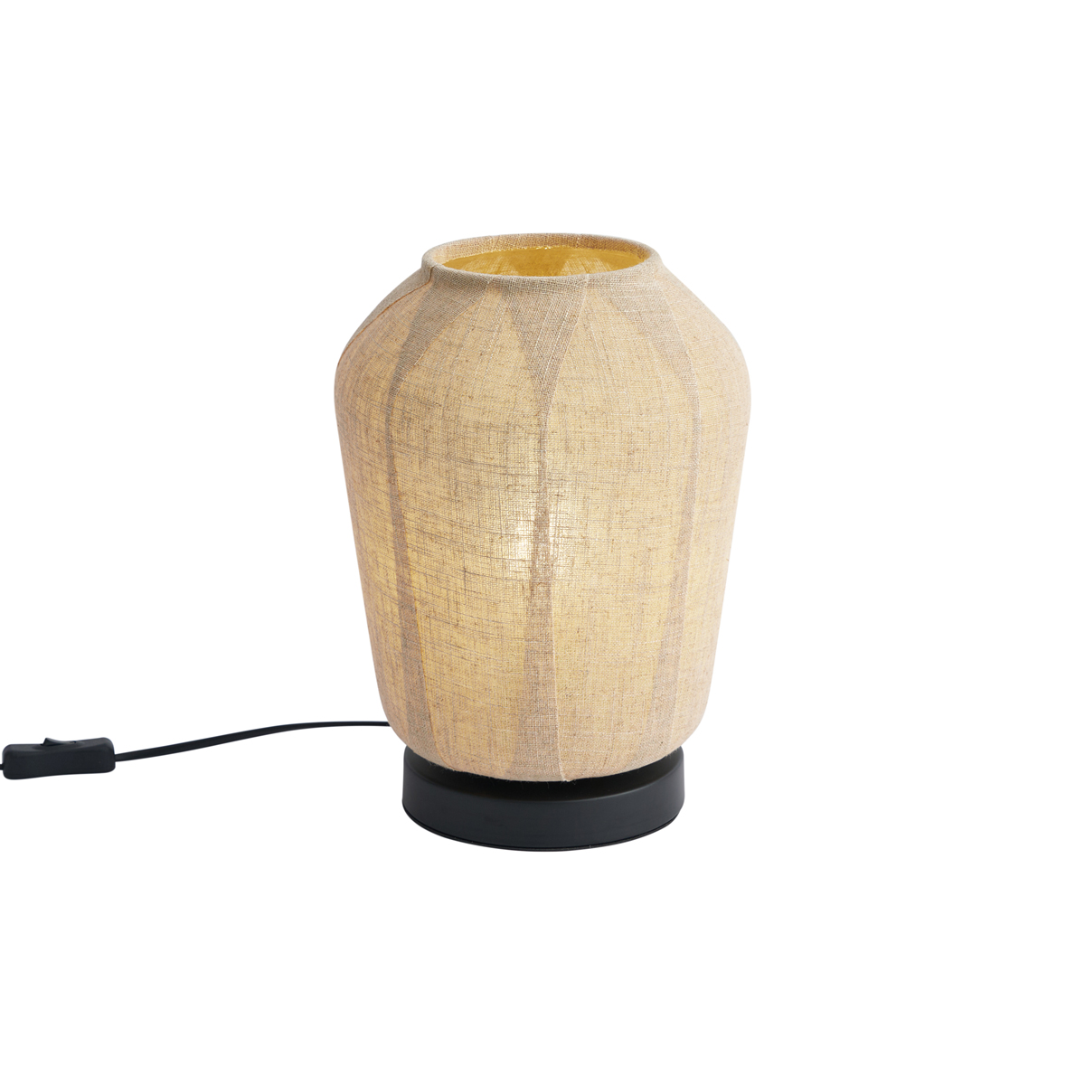 Japandi stolná lampa čierna s béžovým ľanovým tienidlom 21,5 cm - Nami Japandi stolná lampa čierna s béžovým ľanovým tienidlom 21,5 cm - Nami
