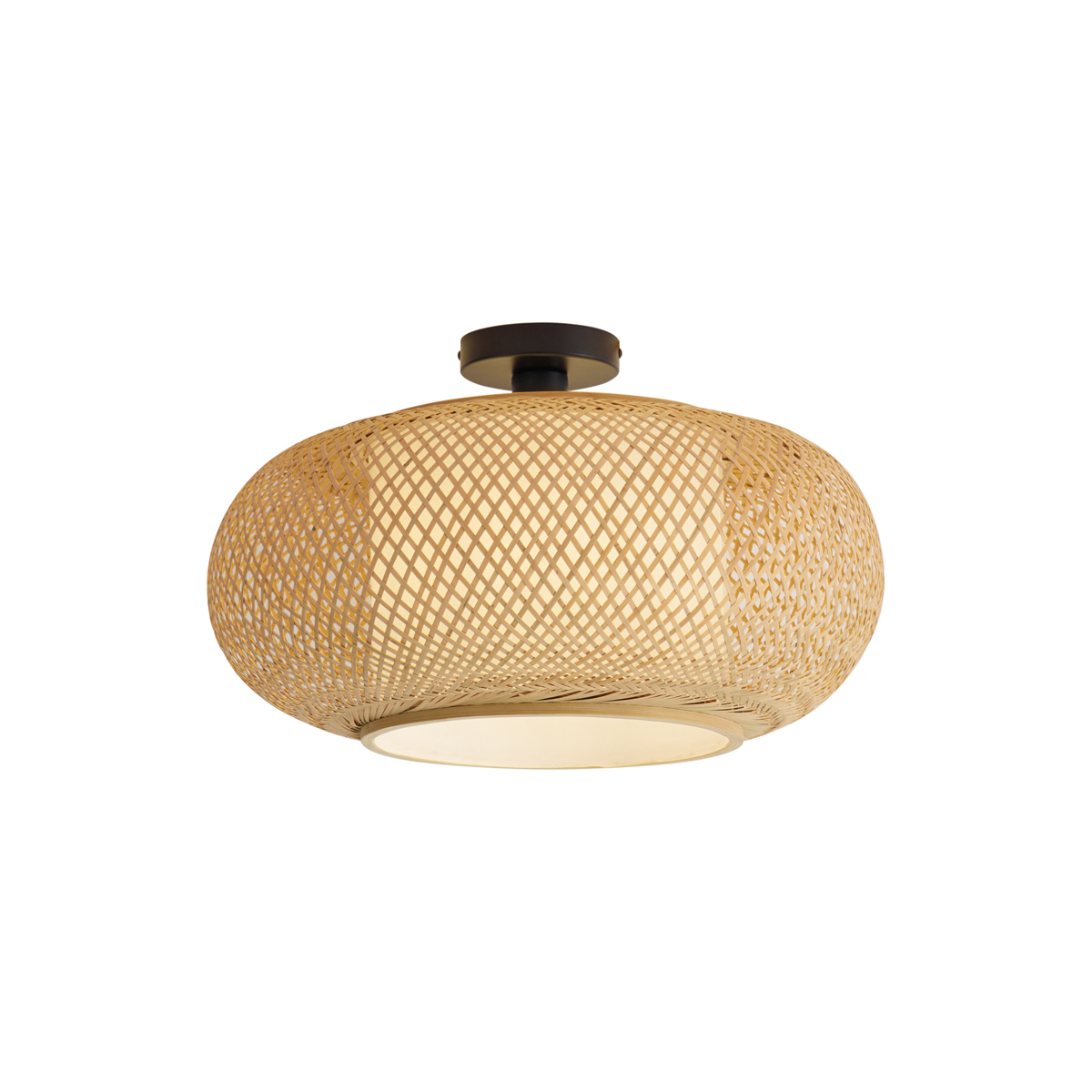 Japandi stropné svietidlo bambusové s bielym interiérom - Liva Japandi stropné svietidlo bambusové s bielym interiérom - Liva