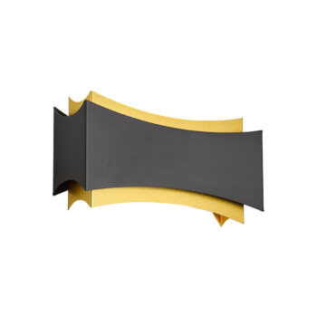 Moderná nástenná lampa čierna so zlatom - Plats