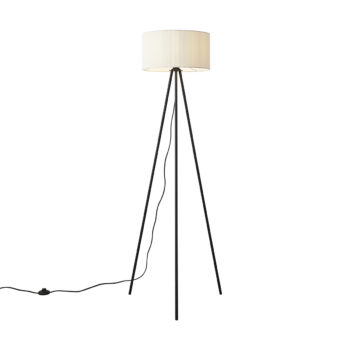 Moderná stojacia lampa biela so zamatovým tienidlom - Luz