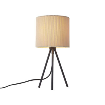 Moderná stolná lampa sivohnedá so zamatovým tienidlom - Luz