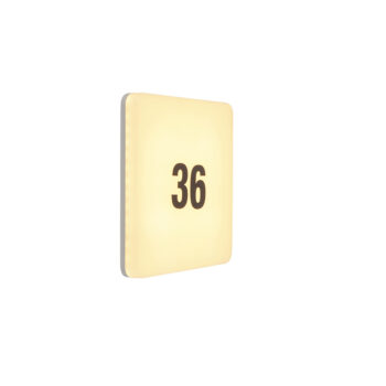 Moderná štvorcová nástenná lampa vrátane LED s nálepkou s číslami - Plater