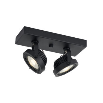 Moderné prisadené bodové svietidlo čierne vrátane stmievateľnej LED 2-svetlá - Apollo