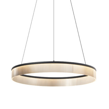 Moderné závesné svietidlo čierne 78 cm vrátane LED s 3-stupňovým stmievaním - Anello Chandelier