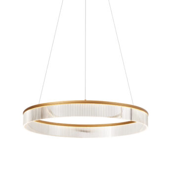 Moderné závesné svietidlo mosadzné 78 cm vrátane LED s 3-stupňovým stmievaním - Anello Chandelier
