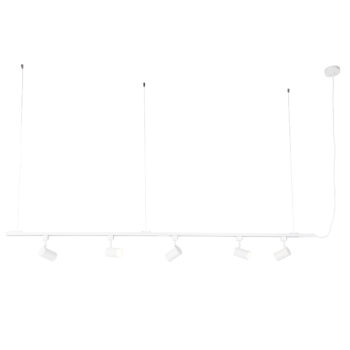 Moderný 1-fázový závesný koľajnicový systém s 5 reflektormi biely - Jeana