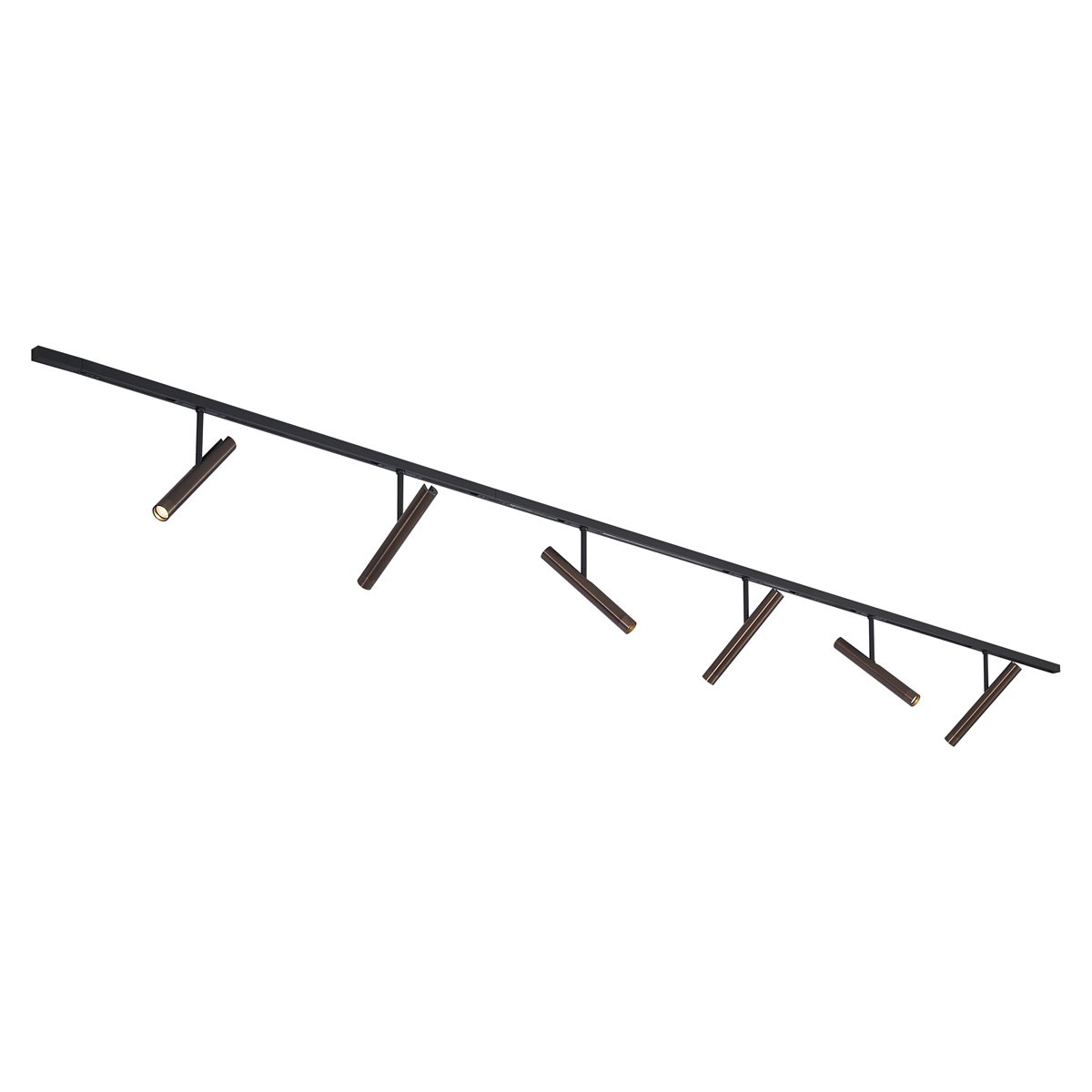 Moderný koľajnicový systém čierny so 6 tmavými bronzovými reflektormi 1-fázový - Slimline Avery Moderný koľajnicový systém čierny so 6 tmavými bronzovými reflektormi 1-fázový - Slimline Avery