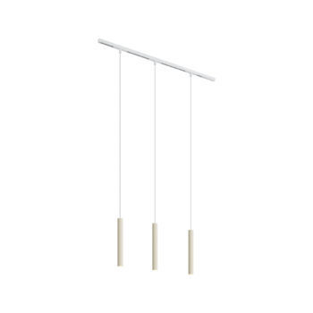 Moderný koľajnicový systém s 3 závesnými svetlami béžovou a bielou 1-fázový - Slimline Keno