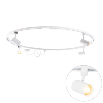 Moderný koľajnicový systém s 4 bodovými svetlami biely 1-fázový okrúhly - Iconic Jeana