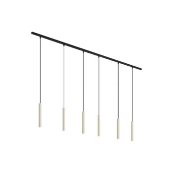 Moderný koľajnicový systém s 6 závesnými svetlami béžový s čiernou 1-fázový - Slimline Keno