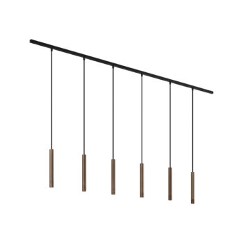 Moderný koľajnicový systém s 6 závesnými svetlami bronzový 1-fázový - Slimline Keno