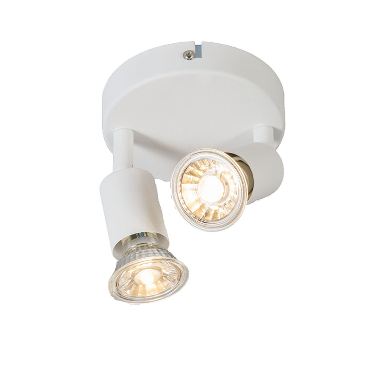 Moderný reflektor biely naklápací okrúhly 2-svetlo - Jeany Moderný reflektor biely naklápací okrúhly 2-svetlo - Jeany