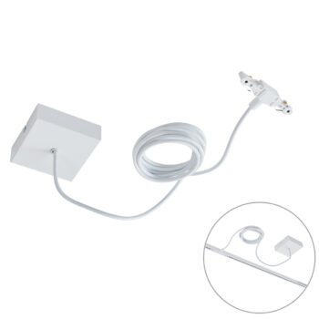 Napájací zdroj so štvorcovou montážnou doskou pre 1-fázovú lištu biely - Slimline