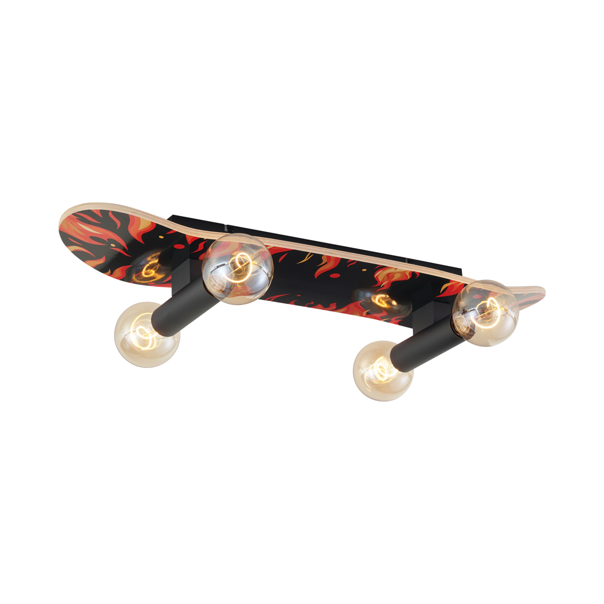 Nástenné svietidlo čierne s červenou farbou 80 cm - Skateboard Nástenné svietidlo čierne s červenou farbou 80 cm - Skateboard