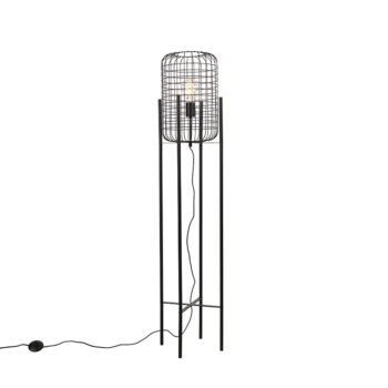 Priemyselná stojaca lampa čierna - Bliss Vefa