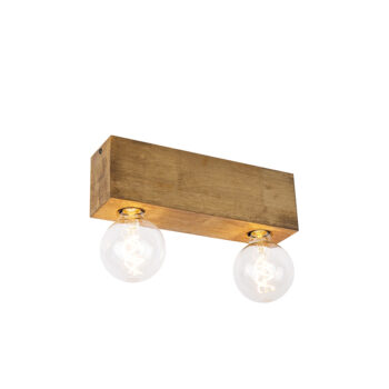 Rustikálne stropné bodové svetlo vintage drevo 2-svetlo - Bloc