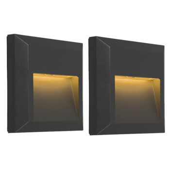 Sada 2 moderných nástenných svetiel tmavosivá vrátane LED - Gem 2