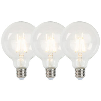 Sada 3 stmievateľných LED žiaroviek E27 G95 5W 470lm 2700K