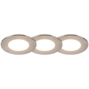 Sada 3 zapustených bodových svetiel okrúhlych oceľových vrátane LED IP65 - Simply