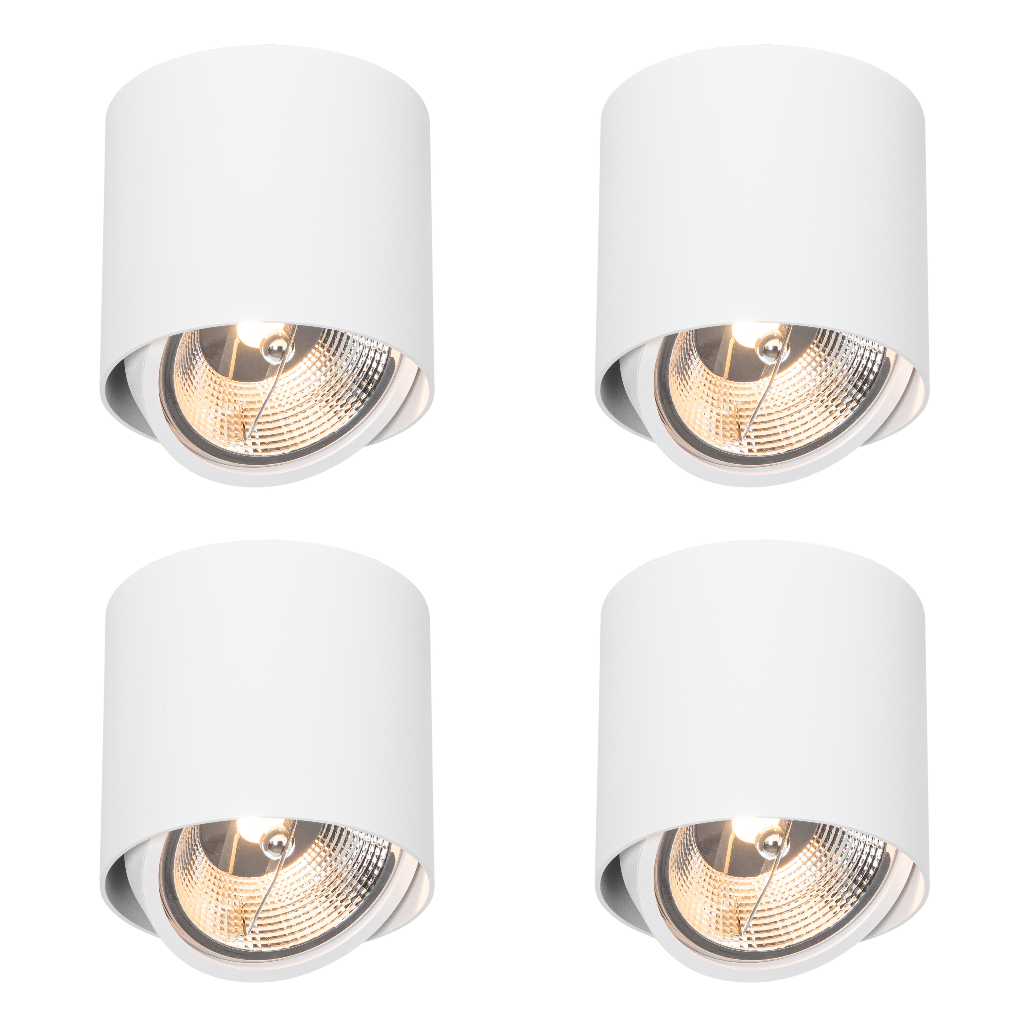 Sada 4 dizajnových bodových svietidiel na povrchovú montáž biela GU10 111 mm - Impact Sada 4 dizajnových bodových svietidiel na povrchovú montáž biela GU10 111 mm - Impact