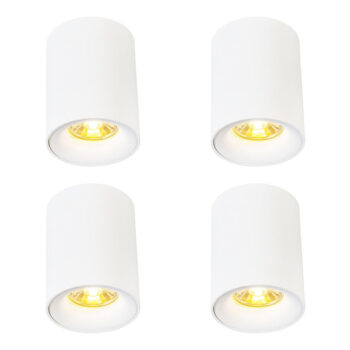 Sada 4 moderných prisadených bodových svetiel biela GU10 50mm - Ronda