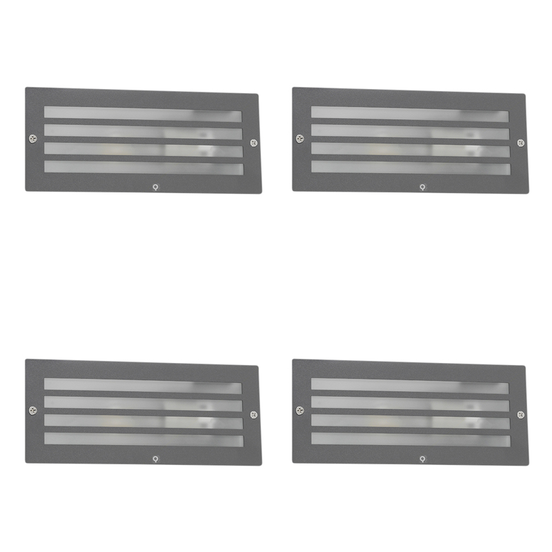 Sada 4 moderných zapustených svetiel tmavosivá IP44 - Hurricane Sada 4 moderných zapustených svetiel tmavosivá IP44 - Hurricane