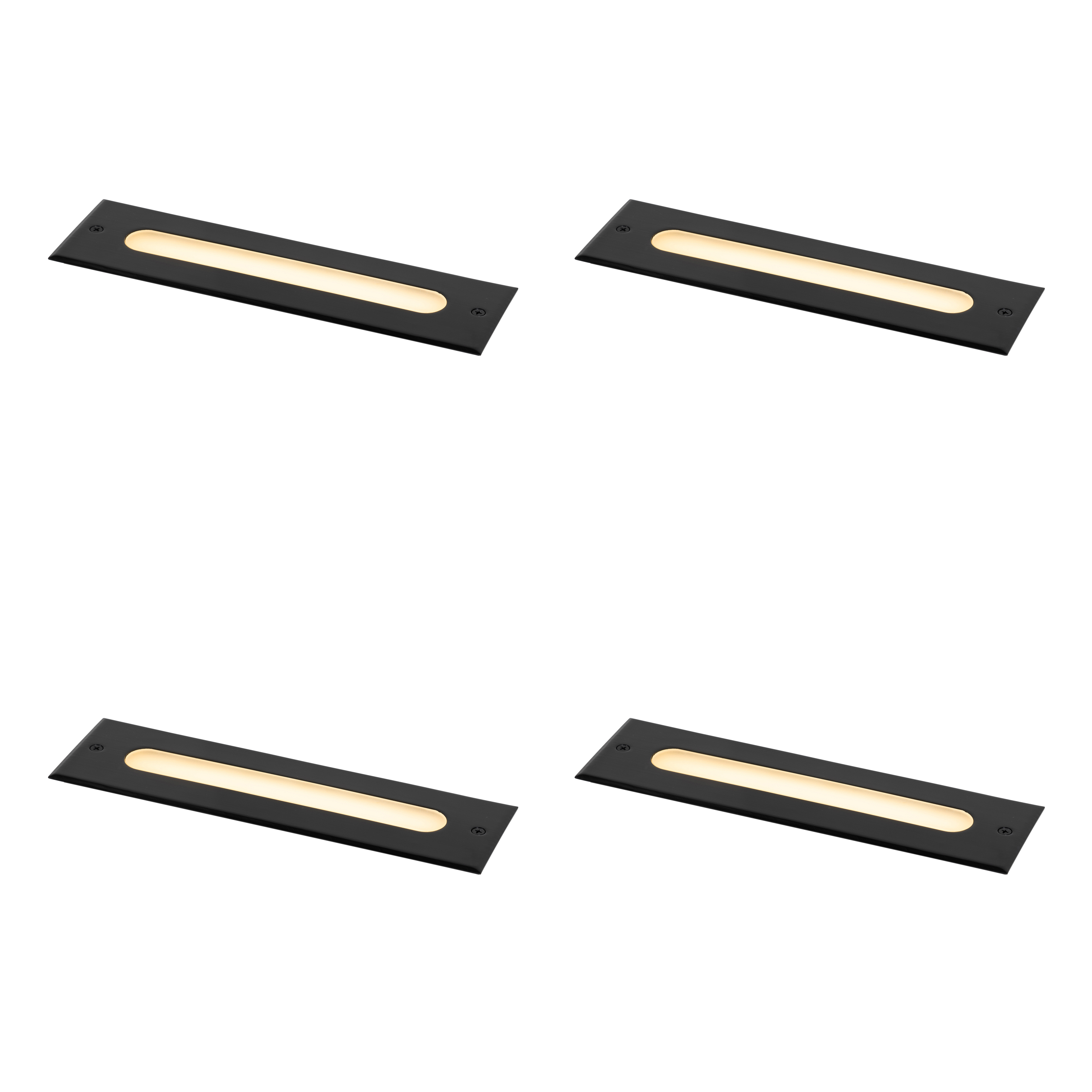 Sada 4 moderných zemných bodových svetiel čierna 30 cm vrátane LED IP65 - Eline Sada 4 moderných zemných bodových svetiel čierna 30 cm vrátane LED IP65 - Eline