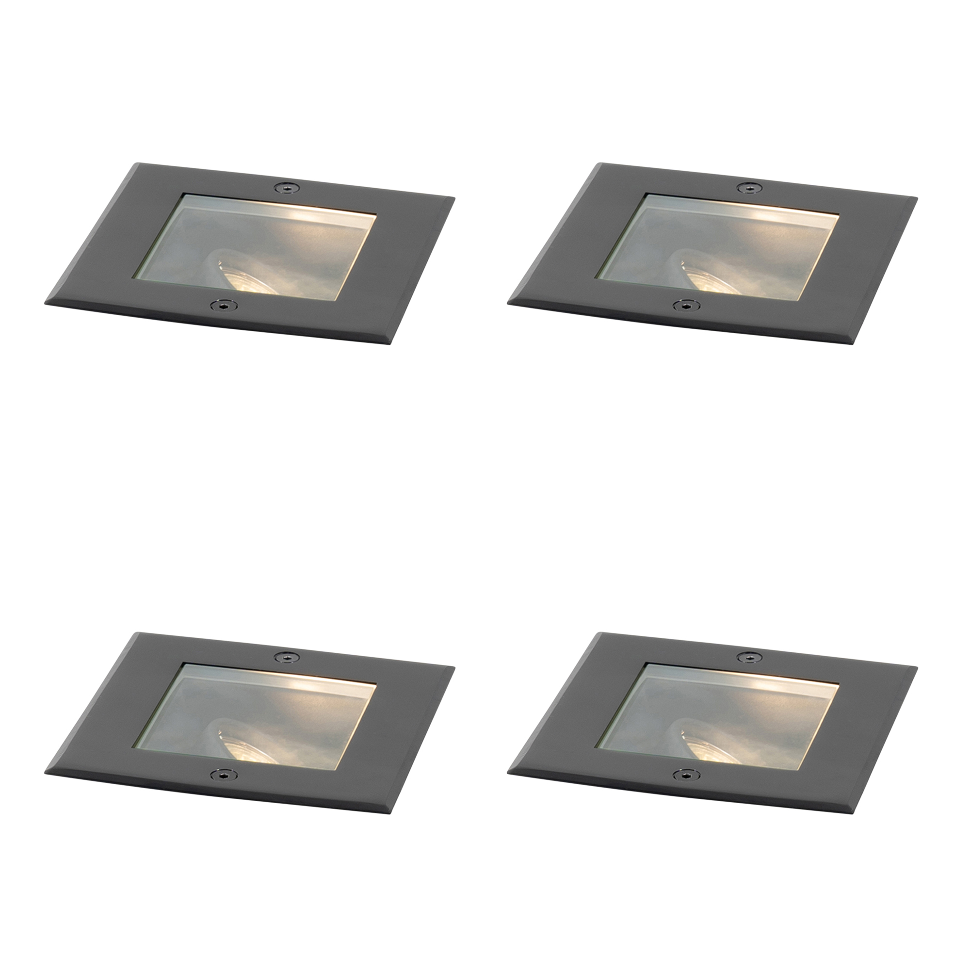 Sada 4 moderných zemných reflektorov čierna nastaviteľná IP65 - Oneon Sada 4 moderných zemných reflektorov čierna nastaviteľná IP65 - Oneon