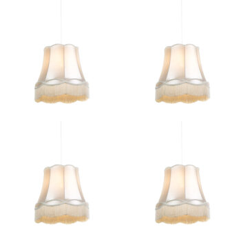 Sada 4 retro závesných lámp krémová 45 cm - Granny