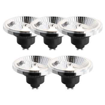 Sada 5 GU10 3-stupňových stmievateľných LED žiaroviek 111 mm 10,5 W 770 lm 3000 K