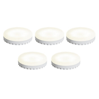 Sada 5 GX53 stmievateľných LED žiaroviek s teplým svetlom 7W 750 lm 2700K-4000K