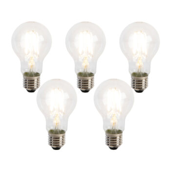 Sada 5 LED vláknových žiaroviek E27 A60 senzor súmraku 4W 470lm 2700K