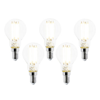 Sada 5 LED žiaroviek E14 P45 číre 2,2 W 470 lm 2700 K