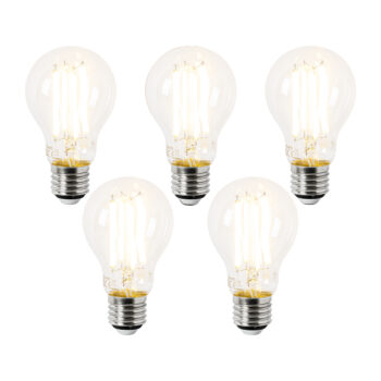 Sada 5 LED žiaroviek E27 A60 číre 3,8 W 806 lm 2700 K