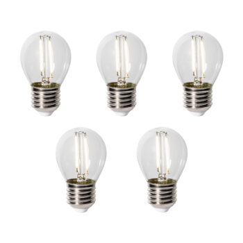 Sada 5 LED žiaroviek E27 P45 so súmrakovým senzorom 3W 250 lm 3000K