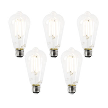 Sada 5 LED žiaroviek E27 ST64 číre 2,2 W 470 lm 2700 K