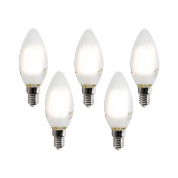 Sada 5 inteligentných LED žiaroviek E14 C35 matných 4,2W 470 lm 2700-6500K