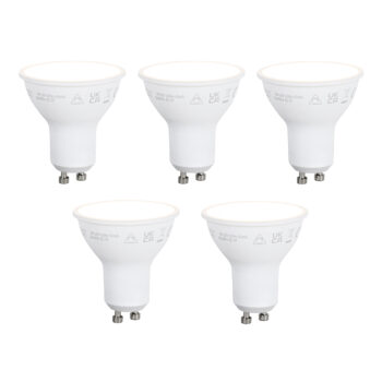 Sada 5 inteligentných stmievateľných LED žiaroviek GU10 50 mm opálová 7 W 630 lm 2700 K