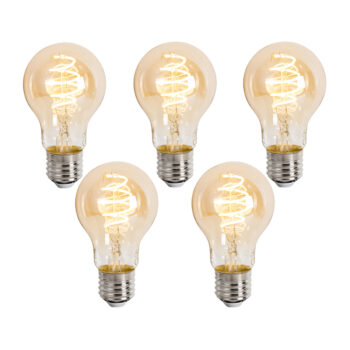 Sada 5 ks Inteligentné stmievateľné LED žiarovky E27 A60 Jantárová 4,9 W 320 lm 2500 K