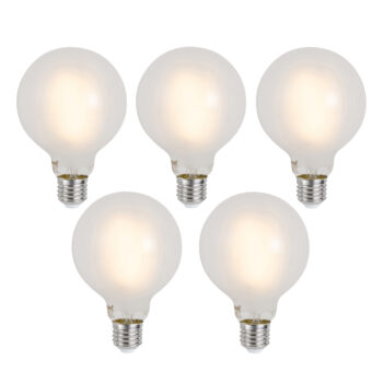 Sada 5 ks Inteligentné stmievateľné LED žiarovky E27 G95 matné 7W 806lm 2700-6500K