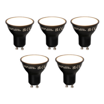 Sada 5 ks Smart GU10 stmievateľné LED svietidlo čierne 7W 600 lm 3000K