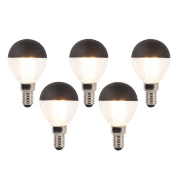 Sada 5 stmievateľných LED vláknových žiaroviek E14 P45 čierne 300lm 2700K