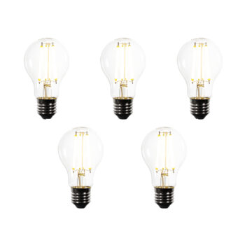Sada 5 stmievateľných LED žiaroviek E27 A60 číra 7,2W 1521 lm 3000K