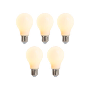 Sada 5 stmievateľných LED žiaroviek E27 A60 matná 5W 380lm
